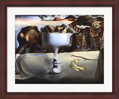 Framed Apparition of Face and Fruit Dish on a Beach, c.1938 Print