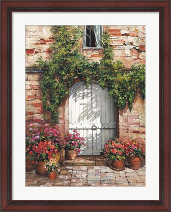 Framed Wooden Doorway, Siena Print