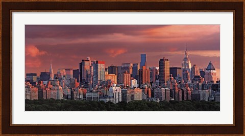 Framed Sunrise Over New York Print