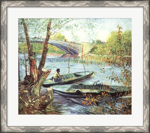 Framed Fisherman in His Boat Print