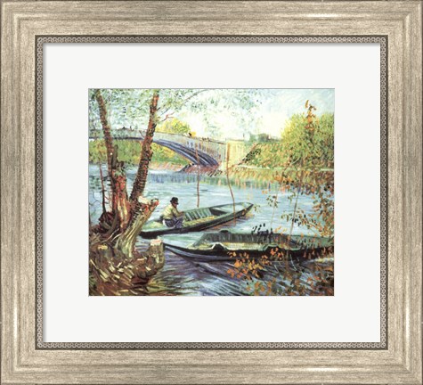 Framed Fisherman in His Boat Print