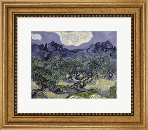 Framed Olive Trees, 1889 Print