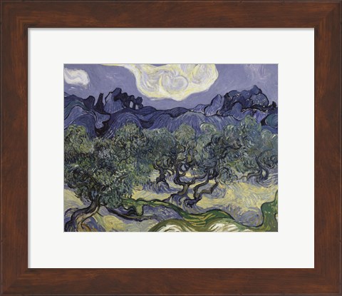Framed Olive Trees, 1889 Print