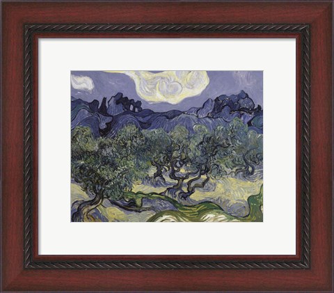 Framed Olive Trees, 1889 Print