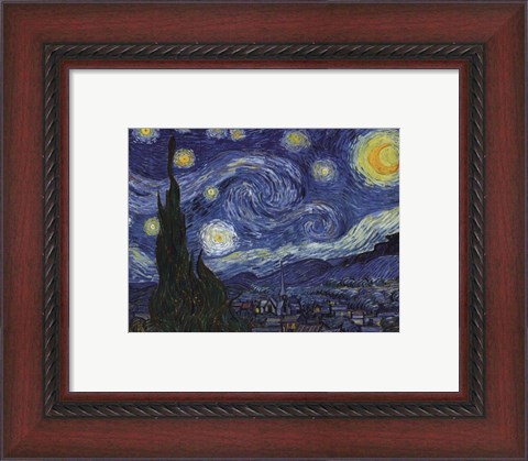 Framed Starry Night, c.1889 Print