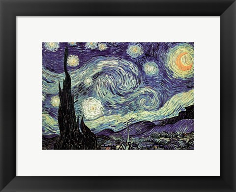 Framed Starry Night, c.1889 Print