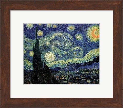 Framed Starry Night, c.1889 Print