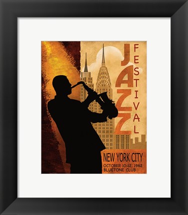 Framed 1962 Jazz in New York Print