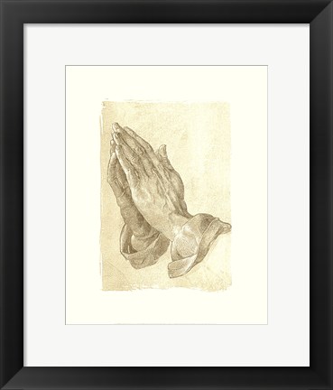 Framed Praying Hands, c.1508 (sepia) Print