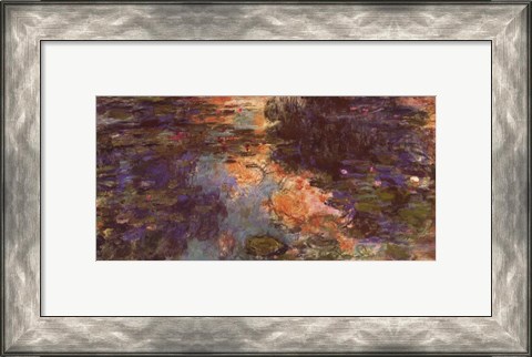 Framed Water Lily Pond, 1918 - close up Print