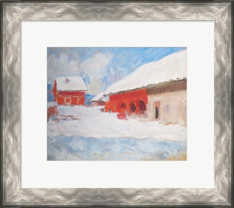Framed Les maisons rouges a Bjoernegaard, Norvege, 1895 Print