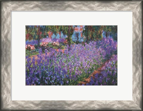 Framed Artist&#39;s Garden at Giverny, c.1900 Print