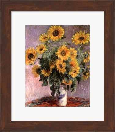 Framed Sunflowers, c.1881 Print