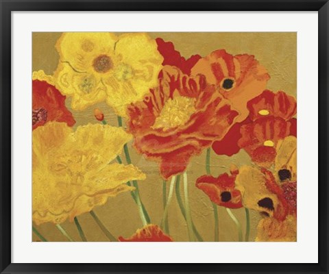 Framed Poppy Garden I Print