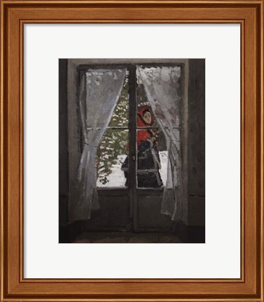 Framed Red Kerchief: Portrait of Mrs. Monet, c.1873 Print
