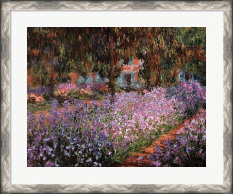 Framed Artist&#39;s Garden at Giverny, c.1900 Print