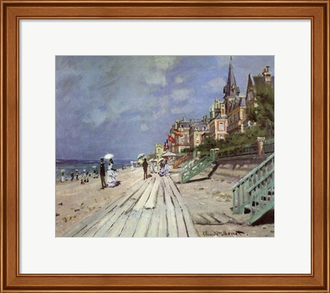 Framed Beach at Trouville, c.1870 Print
