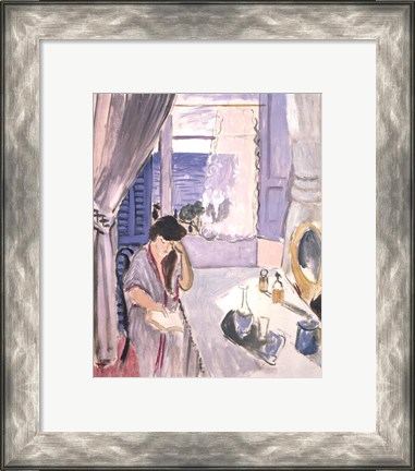 Framed Woman Reading at a Dressing Table, late 1919 Print