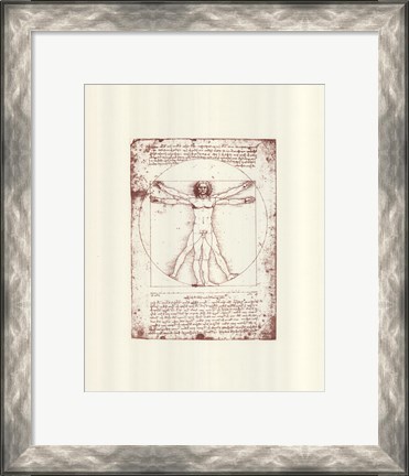 Framed Vitruvian Man (serigraph and embossed) Print
