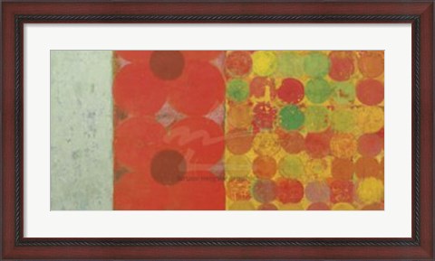 Framed Flowers and Dots #1 Print