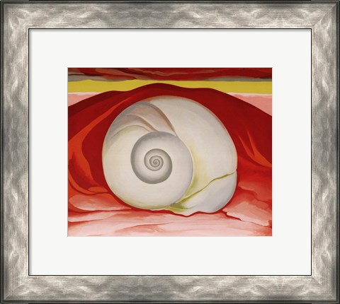 Framed Red Hills and White Shell, 1938 Print