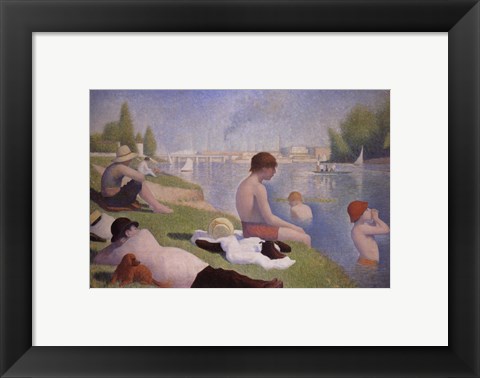 Framed Bathers at Asnieres Print