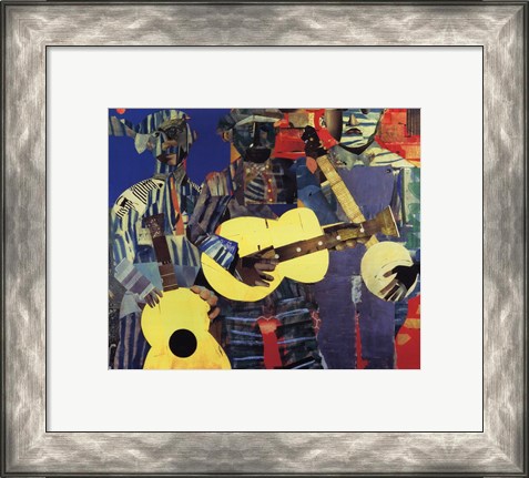 Framed Three Folk Musicians, 1967 Print