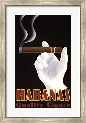 Framed Habanas Quality Cigars Print