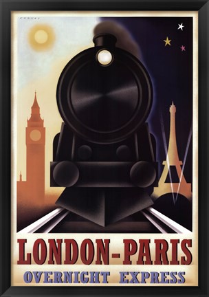 Framed London-Paris Overnight Express Print
