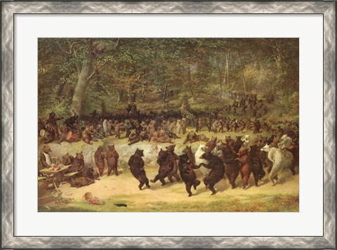 Framed Bear Dance, c.1870 Print