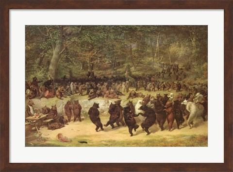 Framed Bear Dance, c.1870 Print