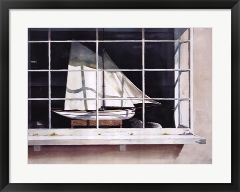 Framed Window by the Sea Print