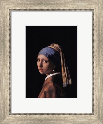 Framed Girl with a Pearl Earring, c.1665 Print