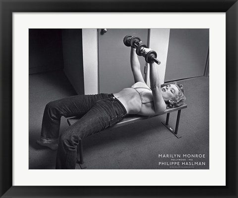 Framed Marilyn Monroe with Weights Print