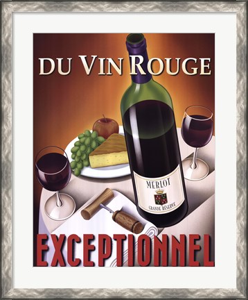 Framed Du Vin Rouge Exceptionnel Print