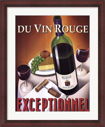 Framed Du Vin Rouge Exceptionnel Print