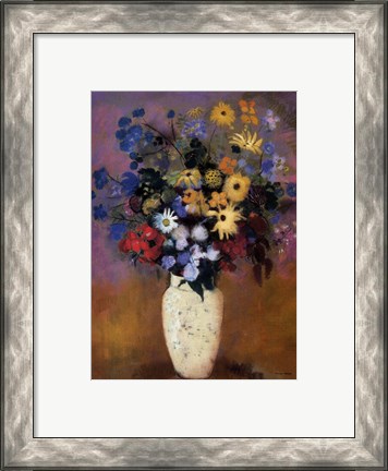 Framed Vase of Flowers, 1914 Print