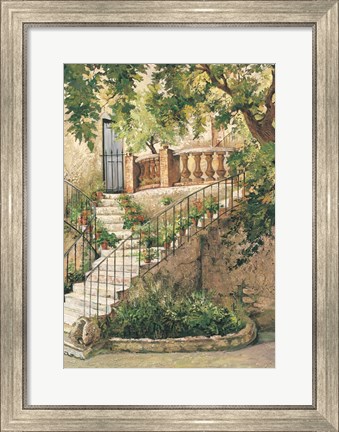 Framed Courtyard in Provence Print
