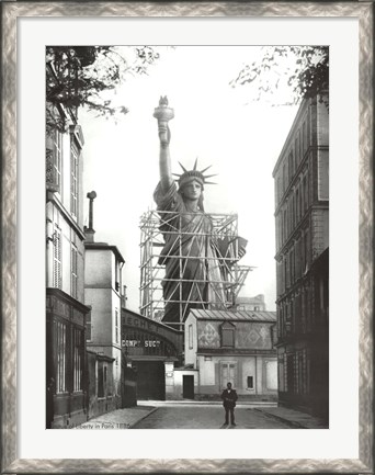Framed Statue of Liberty in Paris, 1886 Print