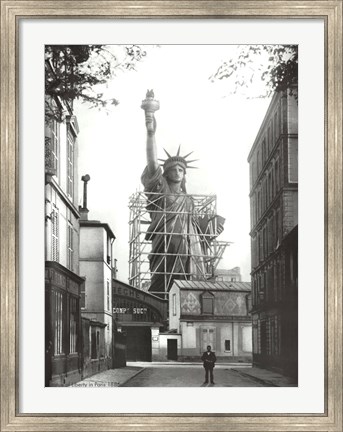 Framed Statue of Liberty in Paris, 1886 Print