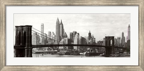 Framed Brooklyn Bridge - panorama Print