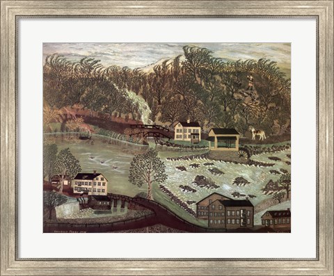 Framed Coryell&#39;s Ferry 1776 Print