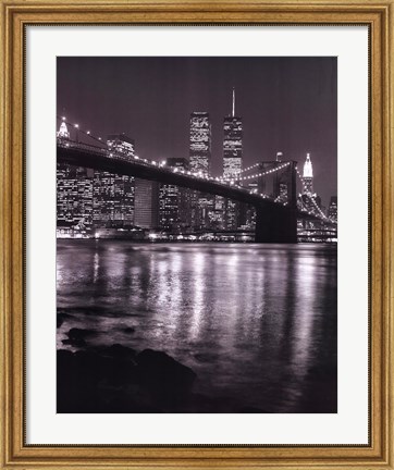 Framed Night View Brook Brdgman Skyline Print