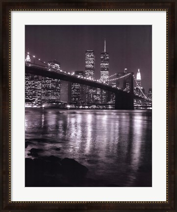 Framed Night View Brook Brdgman Skyline Print