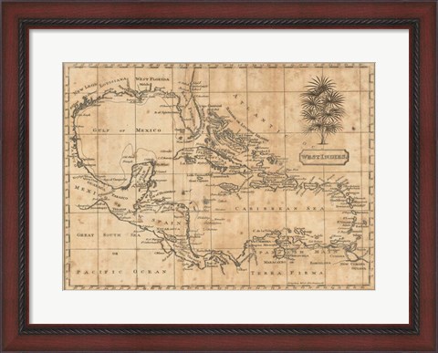 Framed Caribbean 1806 Print