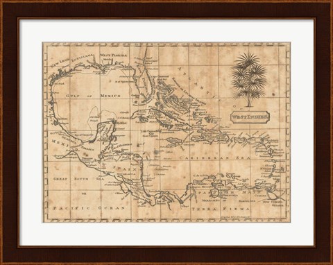 Framed Caribbean 1806 Print