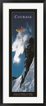 Framed Courage-Snowboard Print