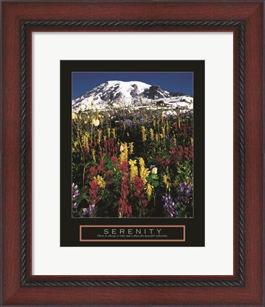 Framed Serenity - Mt. Rainier Print