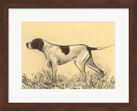 Framed Hunting Dogs-Pointer Print