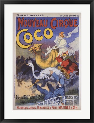 Framed Nouveau Cirque Coco Print